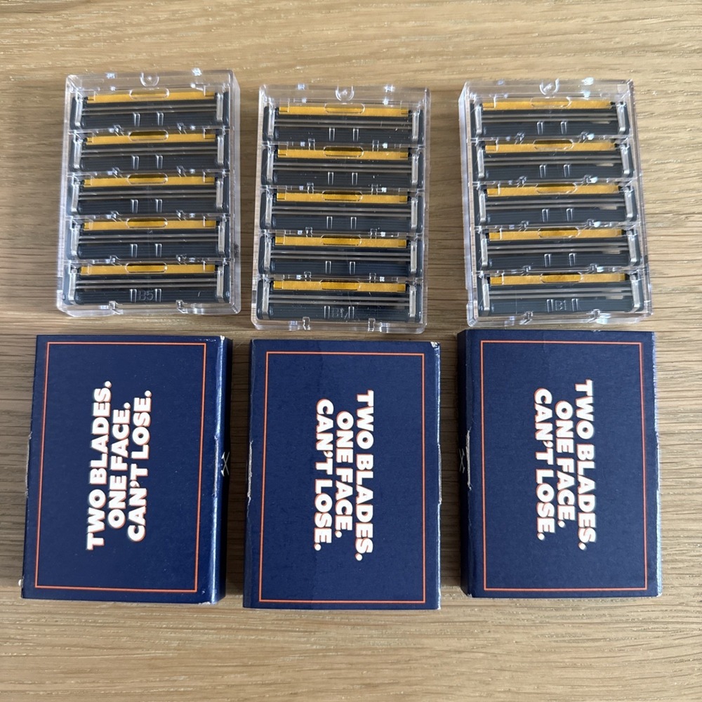Dollar Shave Club 2 Blade Razor Refill Cartridges (3 Packs / 15 refills)